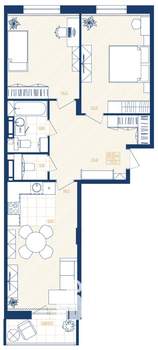 2-к квартира, вторичка, 73м2, 7/25 этаж