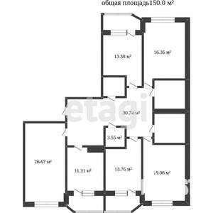 4-к квартира, вторичка, 136м2, 6/22 этаж