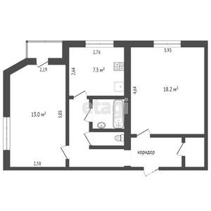 2-к квартира, вторичка, 52м2, 3/5 этаж