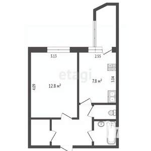 1-к квартира, вторичка, 33м2, 4/9 этаж