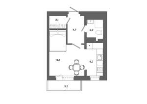 1-к квартира, вторичка, 29м2, 8/16 этаж