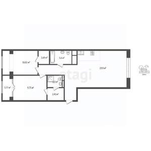 2-к квартира, вторичка, 80м2, 9/17 этаж