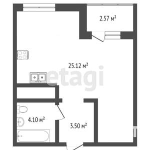 Студия квартира, вторичка, 33м2, 3/16 этаж