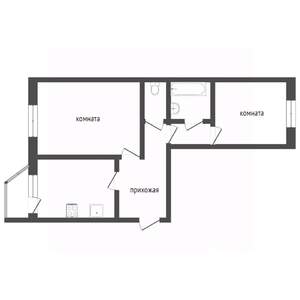 2-к квартира, вторичка, 54м2, 5/5 этаж