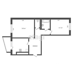 2-к квартира, вторичка, 53м2, 4/5 этаж