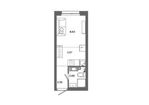 Студия квартира, вторичка, 19м2, 8/19 этаж
