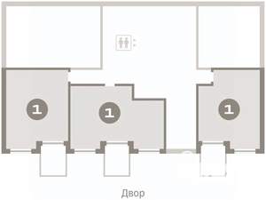 1-к квартира, вторичка, 60м2, 1/8 этаж