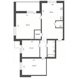 3-к квартира, вторичка, 117м2, 3/3 этаж