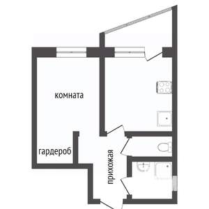 1-к квартира, вторичка, 43м2, 4/10 этаж