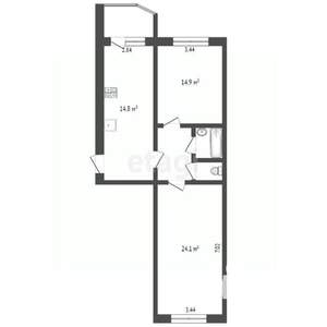 2-к квартира, вторичка, 68м2, 16/17 этаж