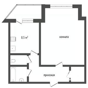 1-к квартира, вторичка, 42м2, 4/9 этаж