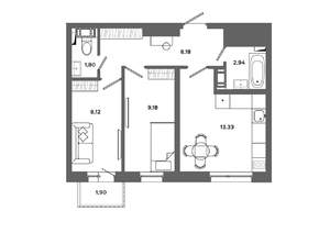 2-к квартира, вторичка, 44м2, 3/19 этаж