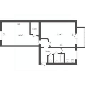 2-к квартира, вторичка, 40м2, 5/5 этаж