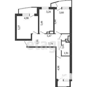 3-к квартира, вторичка, 105м2, 10/22 этаж