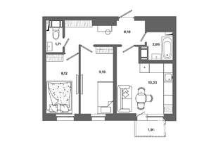 2-к квартира, вторичка, 44м2, 17/19 этаж