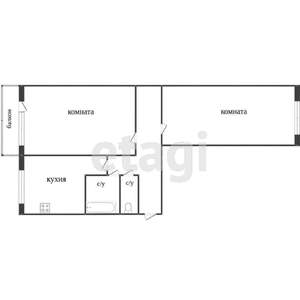 2-к квартира, вторичка, 46м2, 2/5 этаж