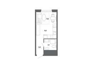 Студия квартира, вторичка, 21м2, 13/19 этаж