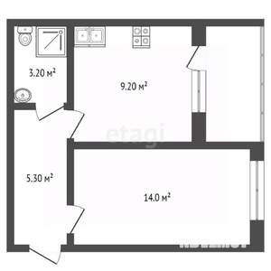 1-к квартира, вторичка, 31м2, 2/5 этаж