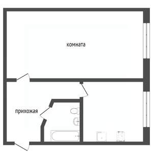 1-к квартира, вторичка, 29м2, 3/5 этаж