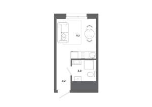 Студия квартира, вторичка, 18м2, 5/19 этаж