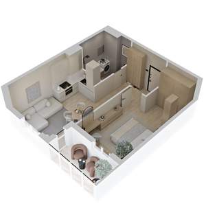 1-к квартира, вторичка, 44м2, 1/23 этаж