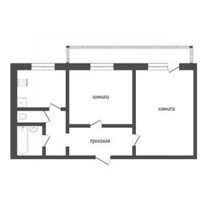 2-к квартира, вторичка, 39м2, 4/5 этаж