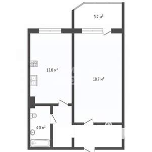 1-к квартира, вторичка, 43м2, 12/17 этаж