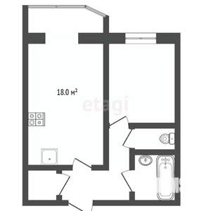 1-к квартира, вторичка, 44м2, 9/17 этаж