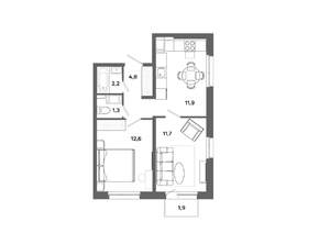 2-к квартира, вторичка, 45м2, 16/19 этаж