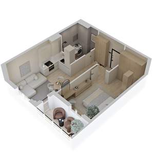 1-к квартира, вторичка, 44м2, 7/23 этаж