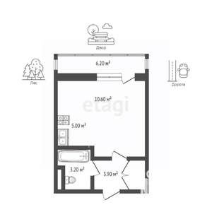 Студия квартира, вторичка, 23м2, 3/4 этаж