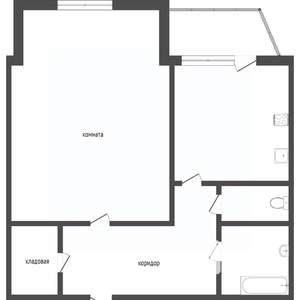 1-к квартира, вторичка, 44м2, 3/5 этаж