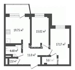 2-к квартира, вторичка, 75м2, 11/17 этаж