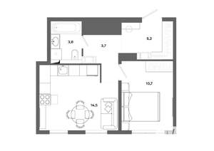 1-к квартира, вторичка, 38м2, 2/19 этаж