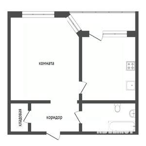 1-к квартира, вторичка, 38м2, 2/10 этаж
