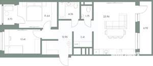 2-к квартира, вторичка, 80м2, 2/9 этаж