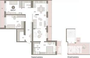 3-к квартира, сданный дом, 159м2, 9/9 этаж