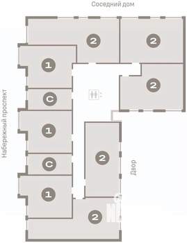 1-к квартира, вторичка, 52м2, 6/9 этаж
