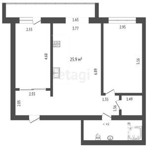 2-к квартира, вторичка, 71м2, 11/12 этаж