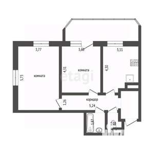2-к квартира, вторичка, 65м2, 5/25 этаж