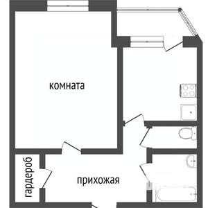 1-к квартира, вторичка, 43м2, 2/9 этаж