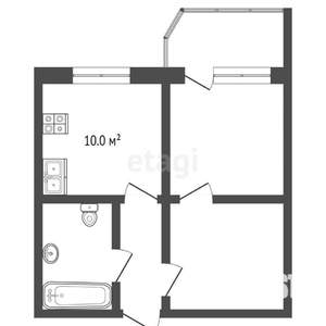 1-к квартира, вторичка, 43м2, 6/17 этаж