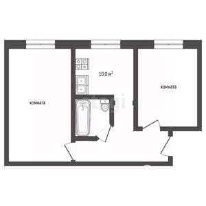 2-к квартира, вторичка, 40м2, 3/5 этаж