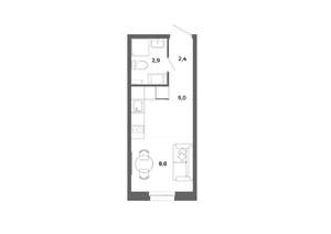 Студия квартира, вторичка, 19м2, 13/19 этаж