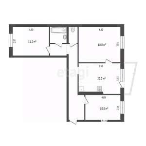 3-к квартира, вторичка, 74м2, 3/9 этаж
