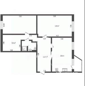 3-к квартира, вторичка, 87м2, 1/5 этаж
