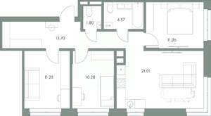 3-к квартира, вторичка, 74м2, 3/9 этаж