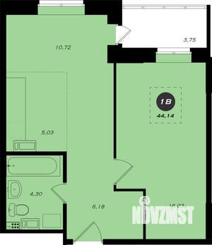 1-к квартира, вторичка, 44м2, 1/22 этаж