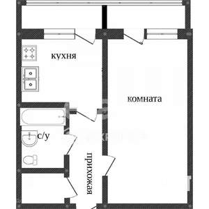 1-к квартира, вторичка, 35м2, 4/5 этаж