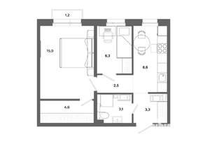 2-к квартира, вторичка, 43м2, 11/19 этаж